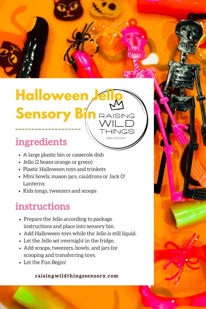 Halloween Jello Sensory Bin Recipe Card