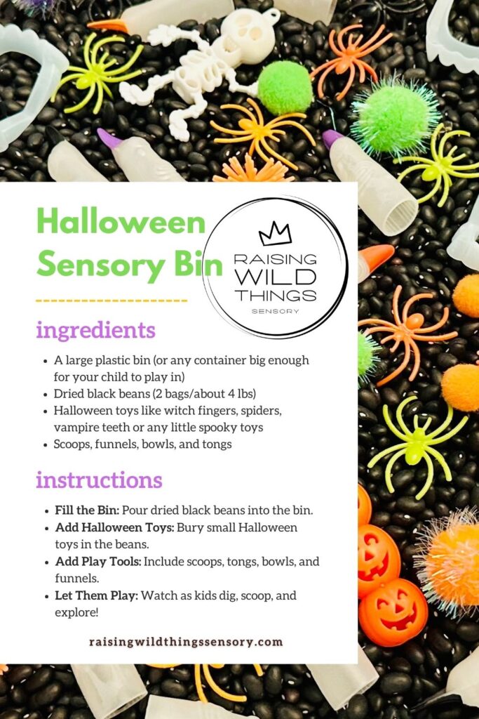 Halloween Sensory Bin Recipe Card