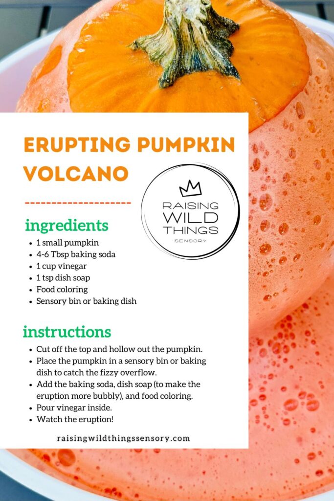 Erupting Pumpkin Volcano Recipe Card